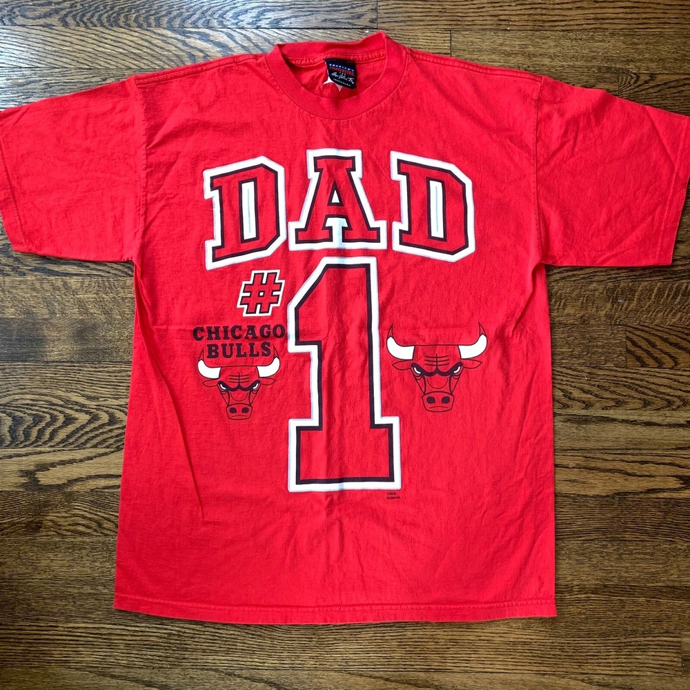 Vintage Magic Johnson Chicago Bulls #1 Dad T Shirt Tee‎ Red Size Large